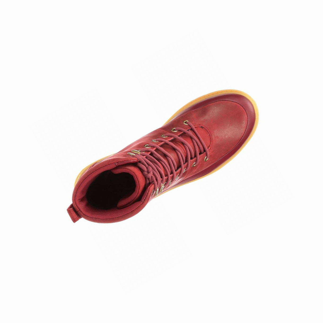 Dark Red Muck Liberty Leather Lace Up Wedge Women's Ankle Boots | NZ-93IJXM